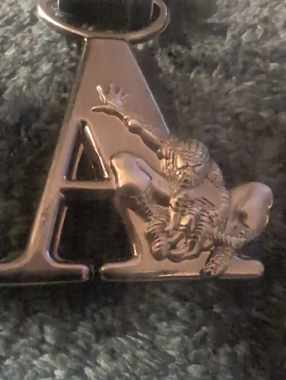 Marvel Black Leather Initial 'A' Keychain with Marvel Accent